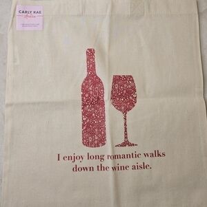 Carly Rae Studio Lightweight Canvas Tote Bag - Wine Theme